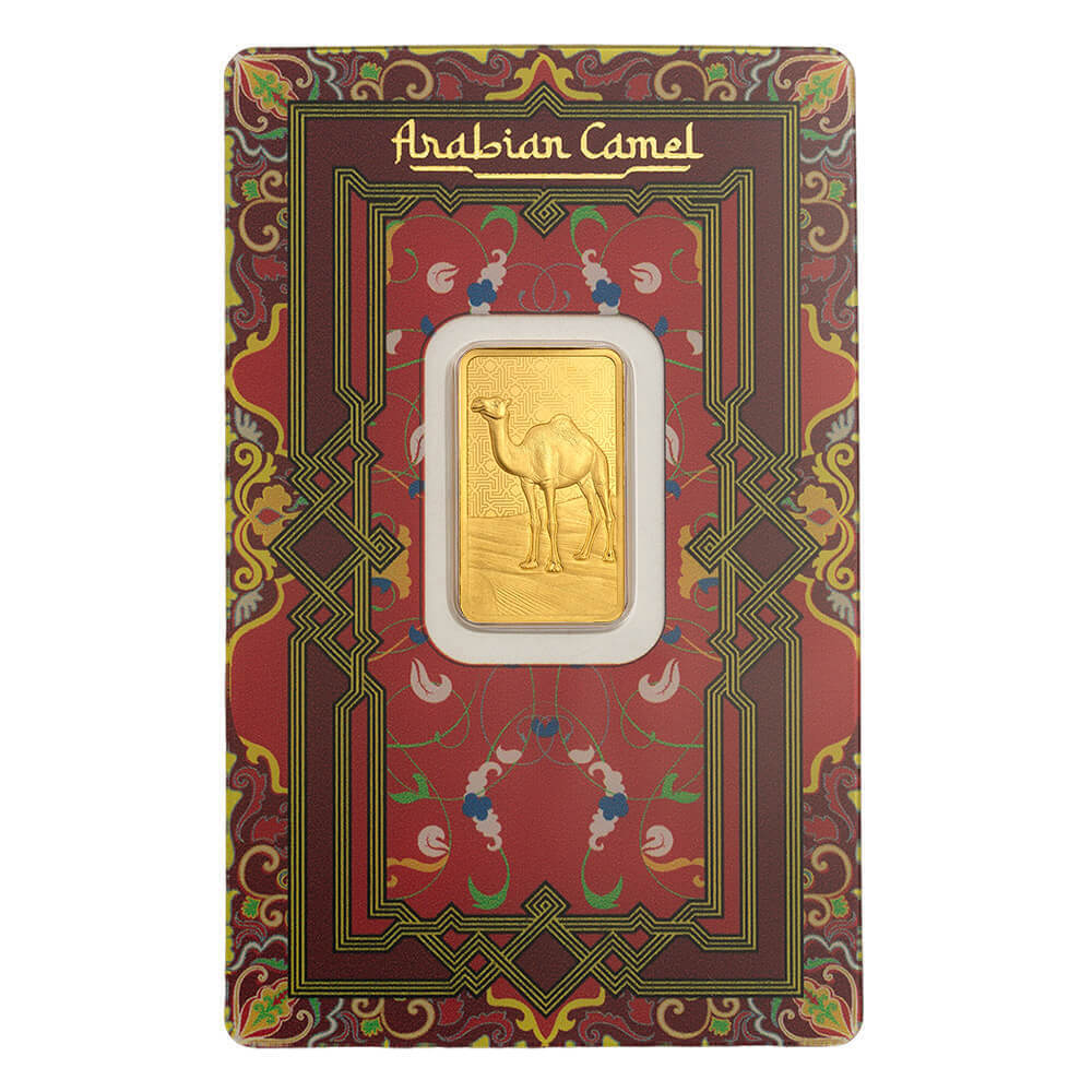 5 Gram PAMP Suisse Arabian Camel Gold Bar .9999 Fine (w/ Frame) thumbnail 2