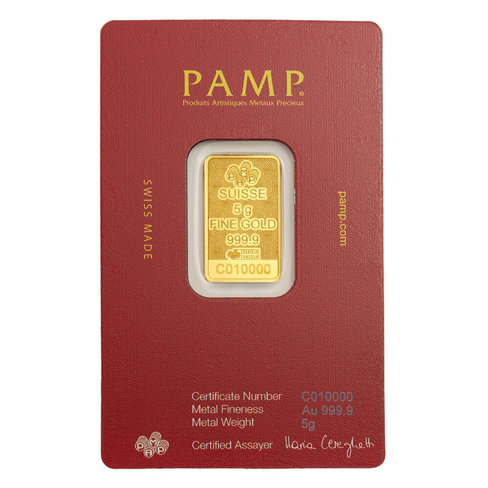 5 Gram PAMP Suisse Arabian Camel Gold Bar .9999 Fine (w/ Frame) thumbnail 3