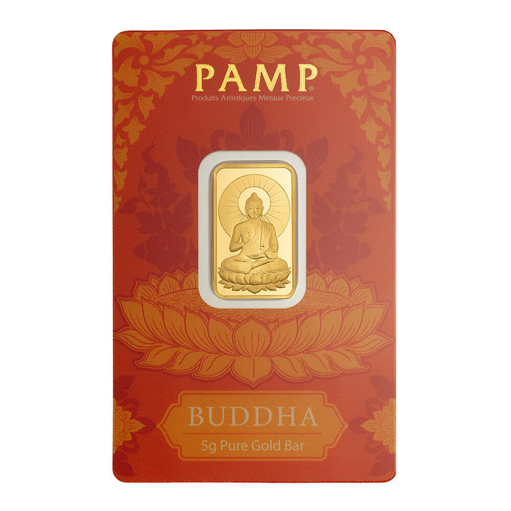 5 Gram PAMP Suisse Buddha Gold Bar .9999 Fine (in Assay) thumbnail 2