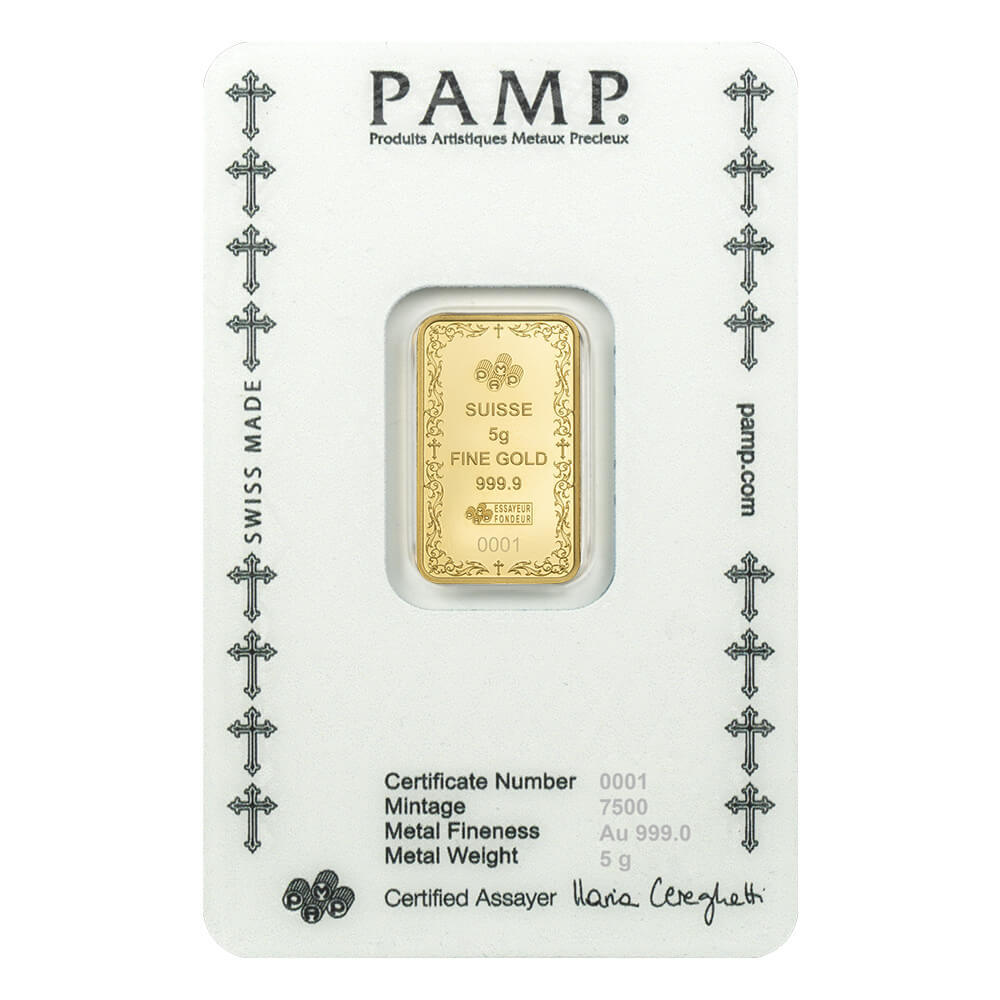 5 Gram PAMP Suisse Christian Cross Gold Bar (in Assay) thumbnail 3