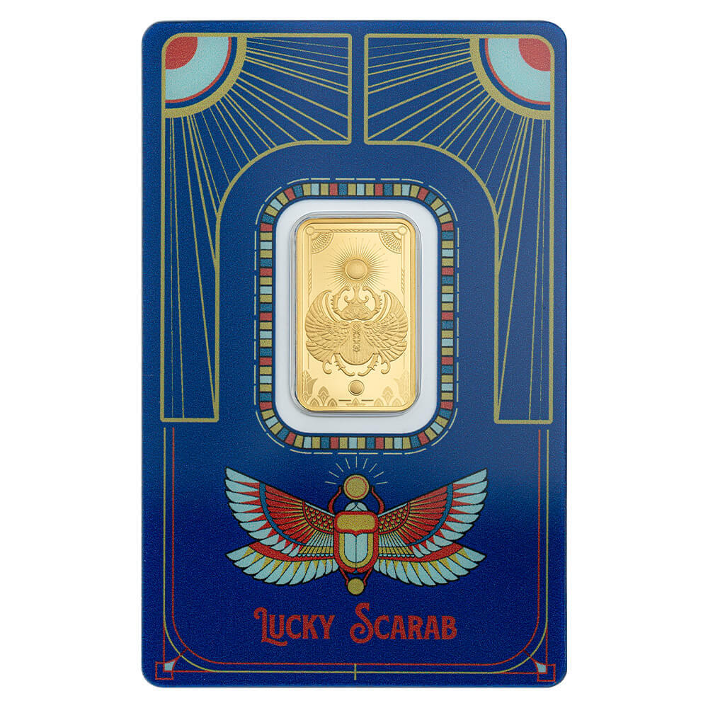 5 Gram PAMP Suisse Lucky Scarab Gold Bar .9999 Fine (in Assay) thumbnail 2