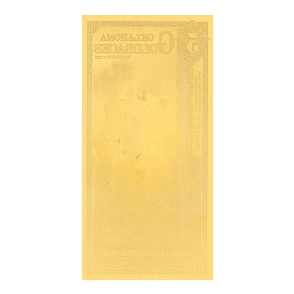 5 Oklahoma Goldback 1/200 oz 24K Gold Foil Aurum Note thumbnail 2