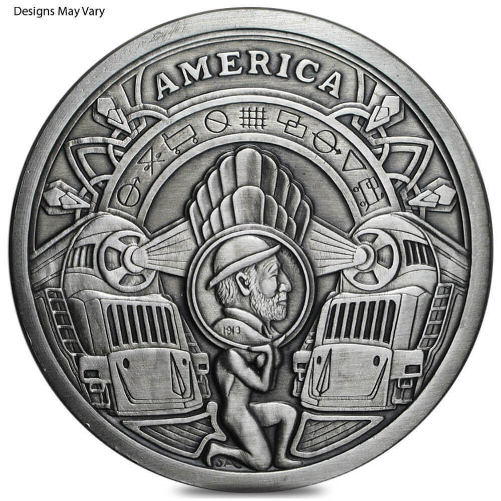 5 oz Hobo Nickel Antiqued Silver Round .999 Fine (Random Design) thumbnail 3