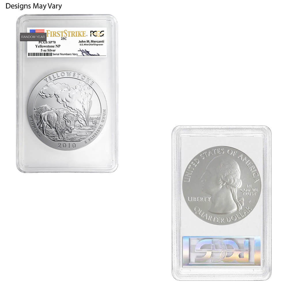 5 oz Silver America the Beautiful ATB NGC/PCGS SP 70 (Random Year) thumbnail 3