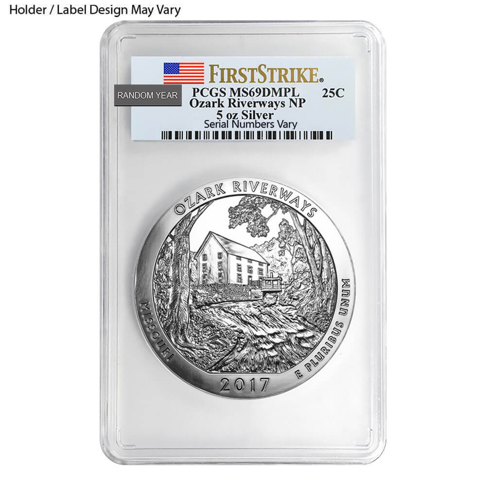 5 oz Silver America the Beautiful ATB PCGS MS 69 DMPL (Random Year)