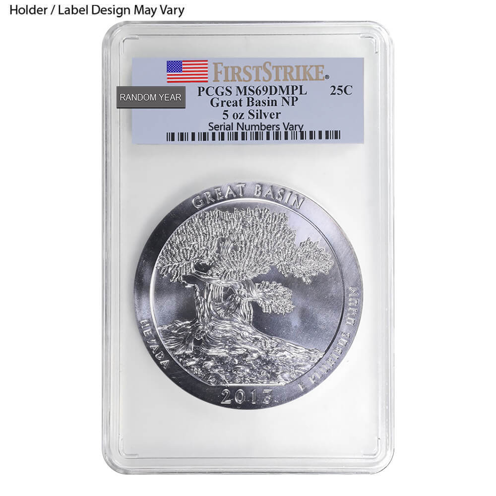 5 oz Silver America the Beautiful ATB PCGS MS 69 DMPL (Random Year) thumbnail 3