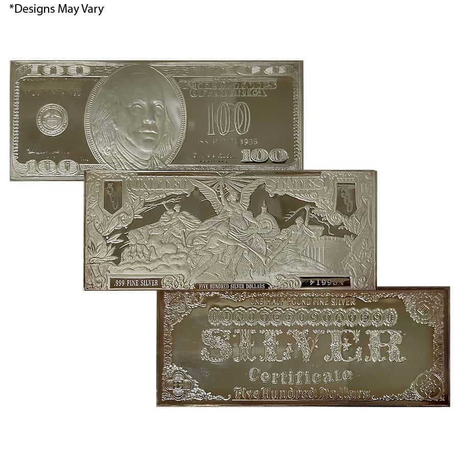 8 oz Silver Bill Bar (Random Design)