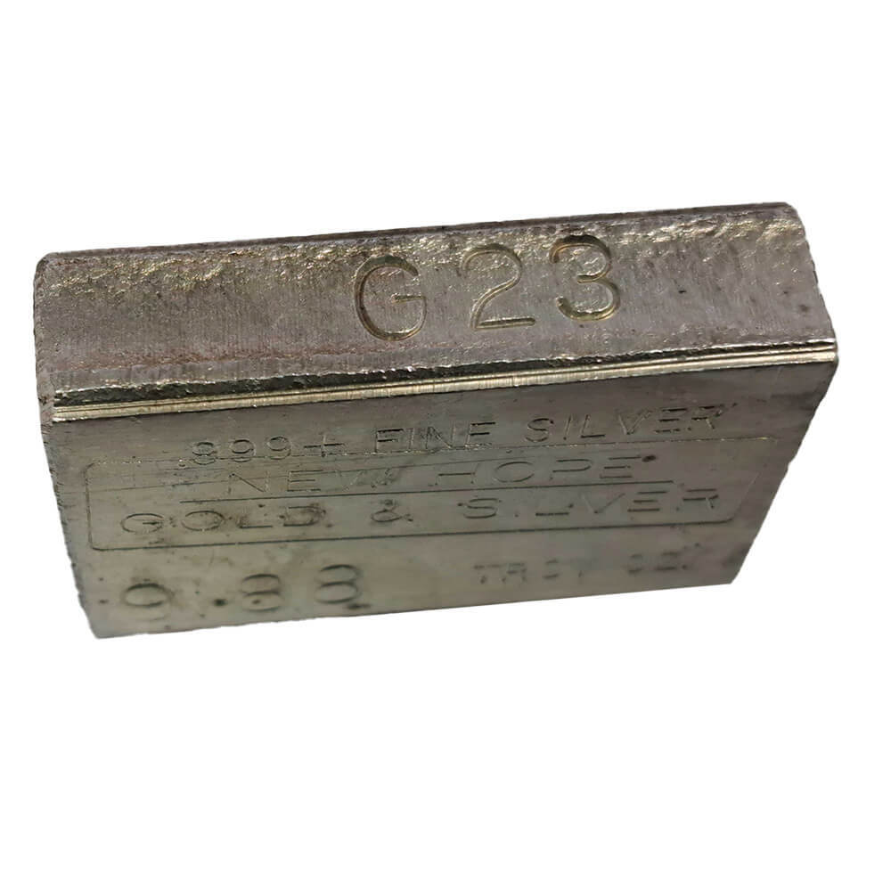 9.88 oz New Hope Gold & Silver Vintage Silver Bar .999+ Fine thumbnail 3