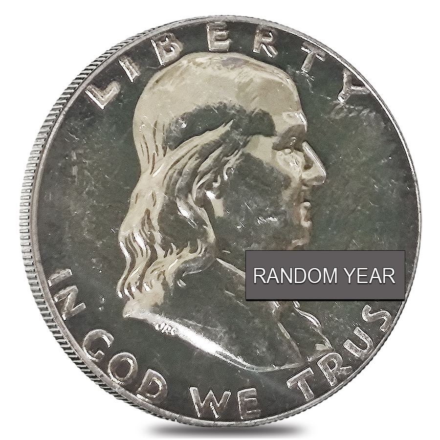 $10 Face Value Franklin Half Dollars 90% Silver 20-Coin Roll (Impaired Proof) thumbnail 2