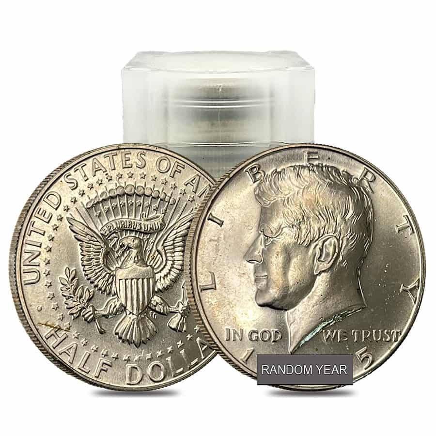 $10 Face Value Proof Kennedy Half Dollars 40% Silver 20-Coin Roll (Random Year, Impaired Proof)