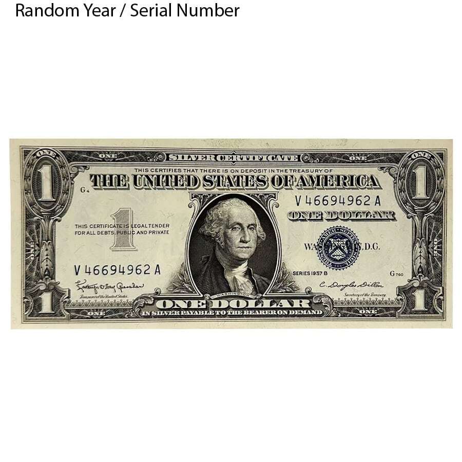 $1 Silver Certificate Currency Note AU/CU (Random Year)