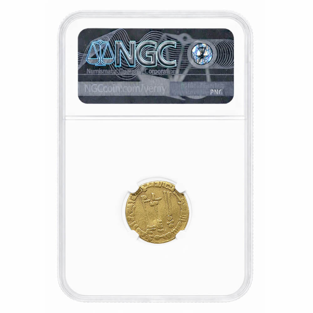(AH136-158) AH141 Abbasid Al-Mansur Dinar Gold Coin NGC VF Details thumbnail 2