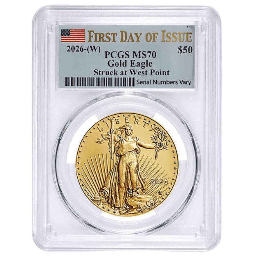 2026 1 oz Gold American Eagle PCGS MS 70 FDOI thumbnail 2