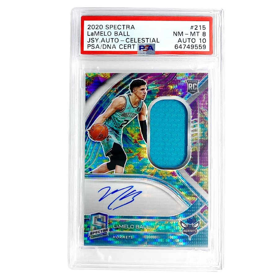 2020 Spectra LaMELO BALL JSY Auto - Celestial #215 PSA 8 NM-MT 10 AUTO