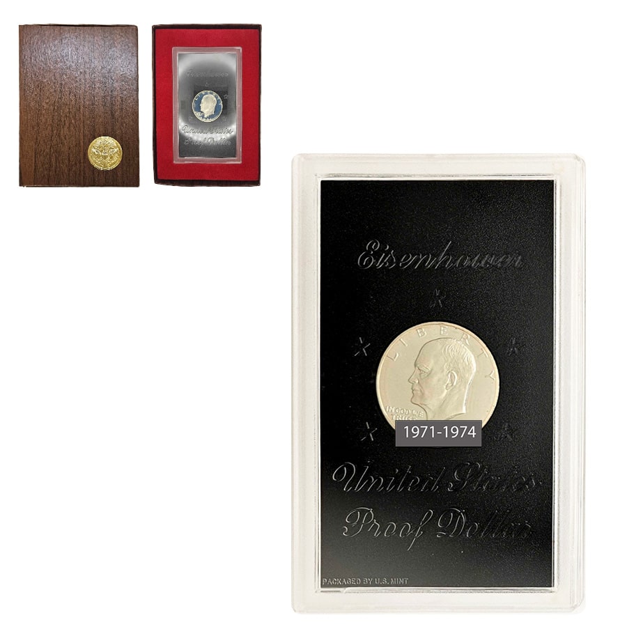 1971-1974 S Proof Eisenhower Dollar 40% Silver Brown Box (Mint Sealed)