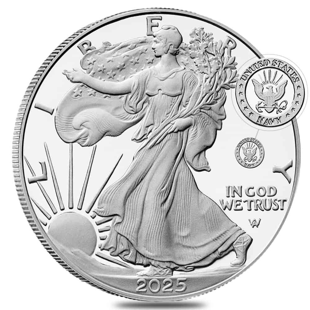 2025-S Navy Privy 1 oz Proof Silver American Eagle PCGS PF 70 AR thumbnail 3