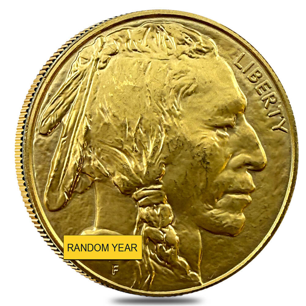 1 oz Gold American Buffalo $50 Coin (Abrasions, Random Year) thumbnail 2