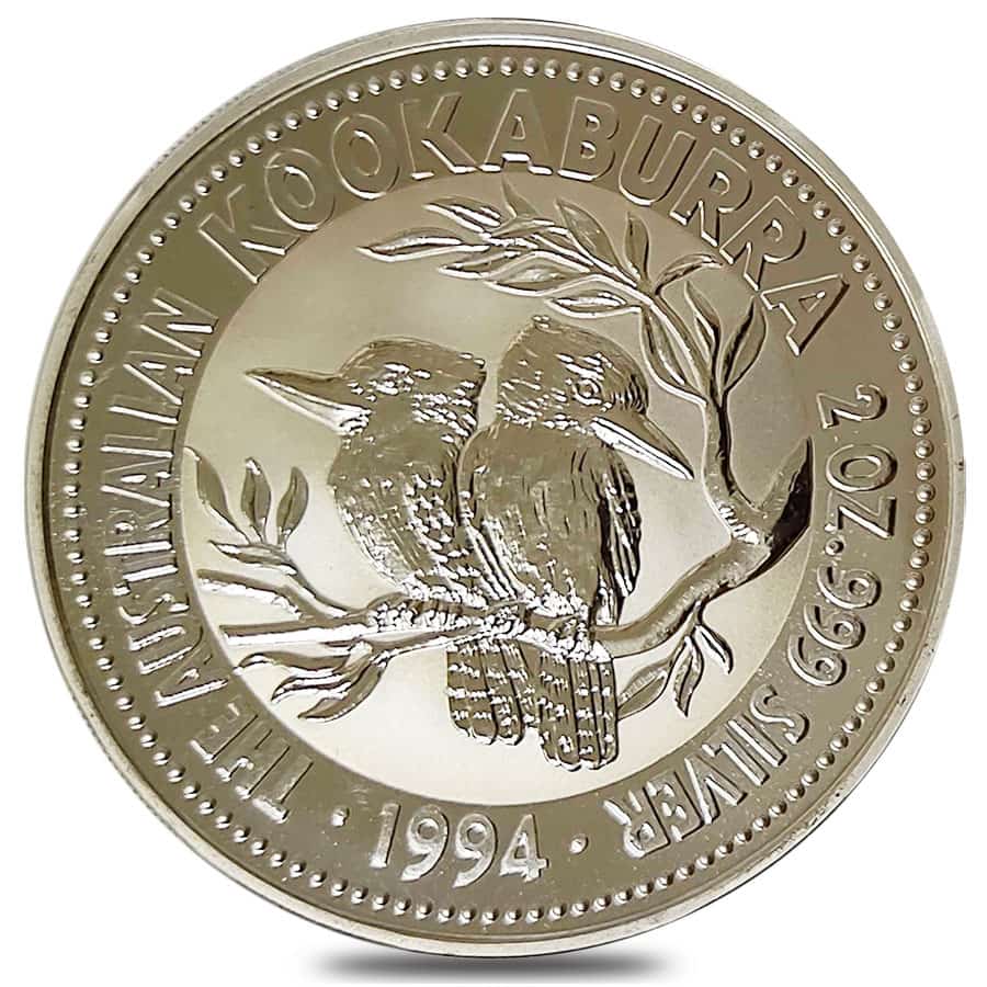1994 2 oz Silver Australian Kookaburra Perth Mint .999 Fine BU thumbnail 3