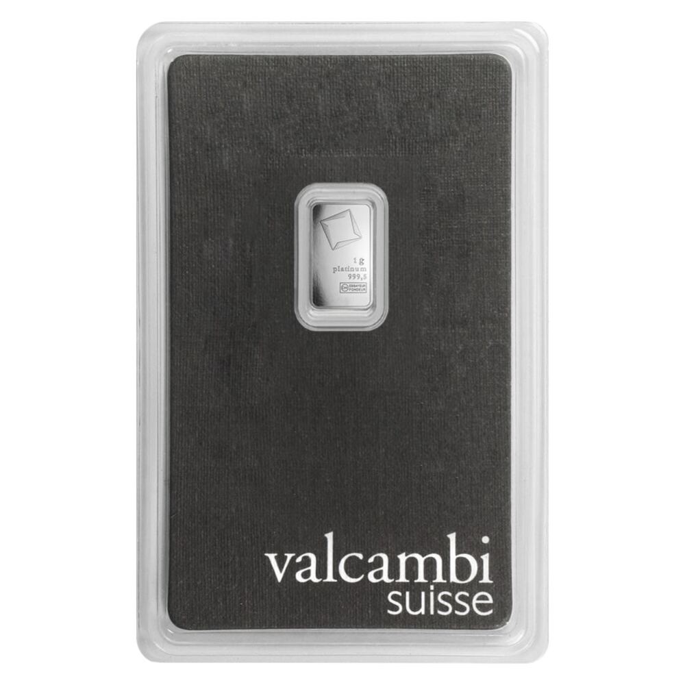 1 Gram Platinum Bar - Valcambi Suisse .9995 Fine (in Assay) thumbnail 2