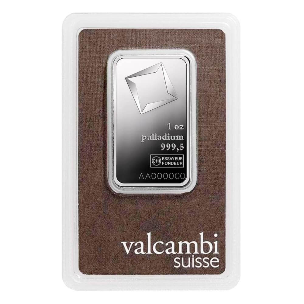 1 oz Palladium Bar Valcambi Suisse .9995 Fine (in Assay) thumbnail 2