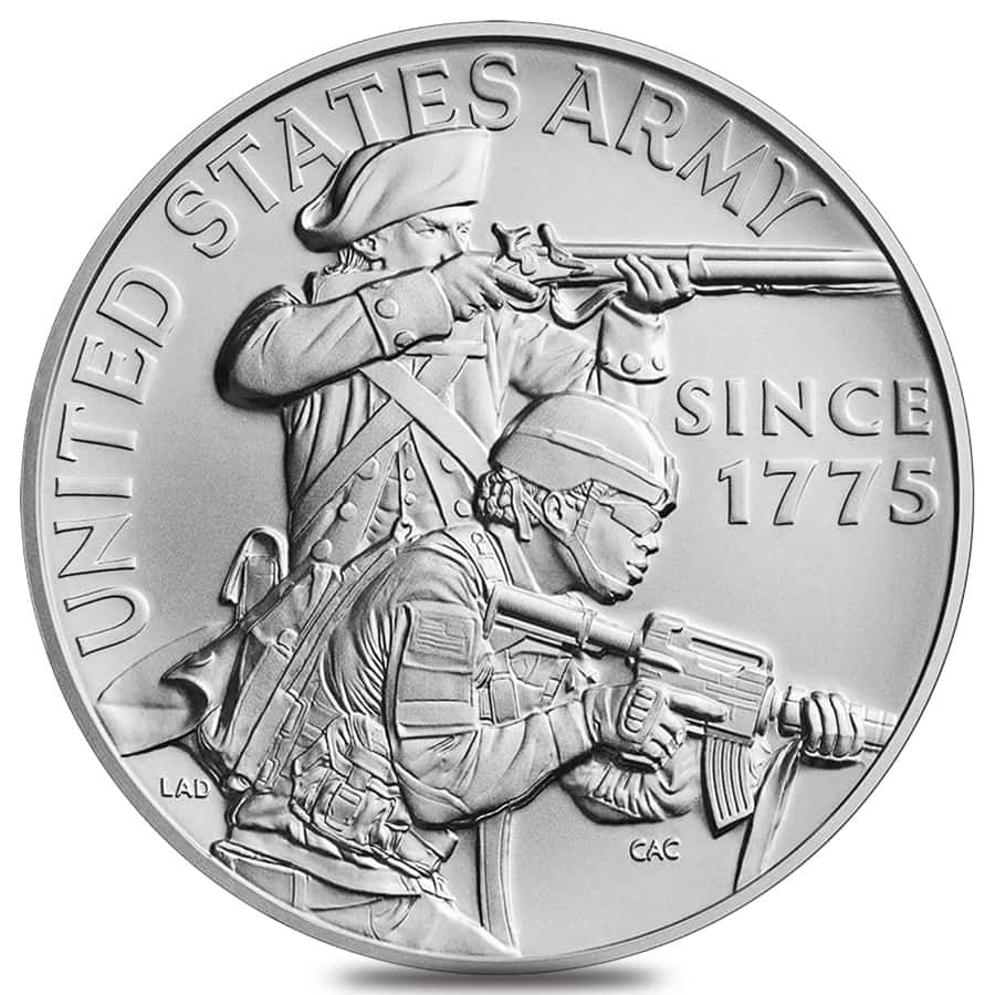 1 oz U.S. Army Silver Medal (w/Box & COA) thumbnail 2