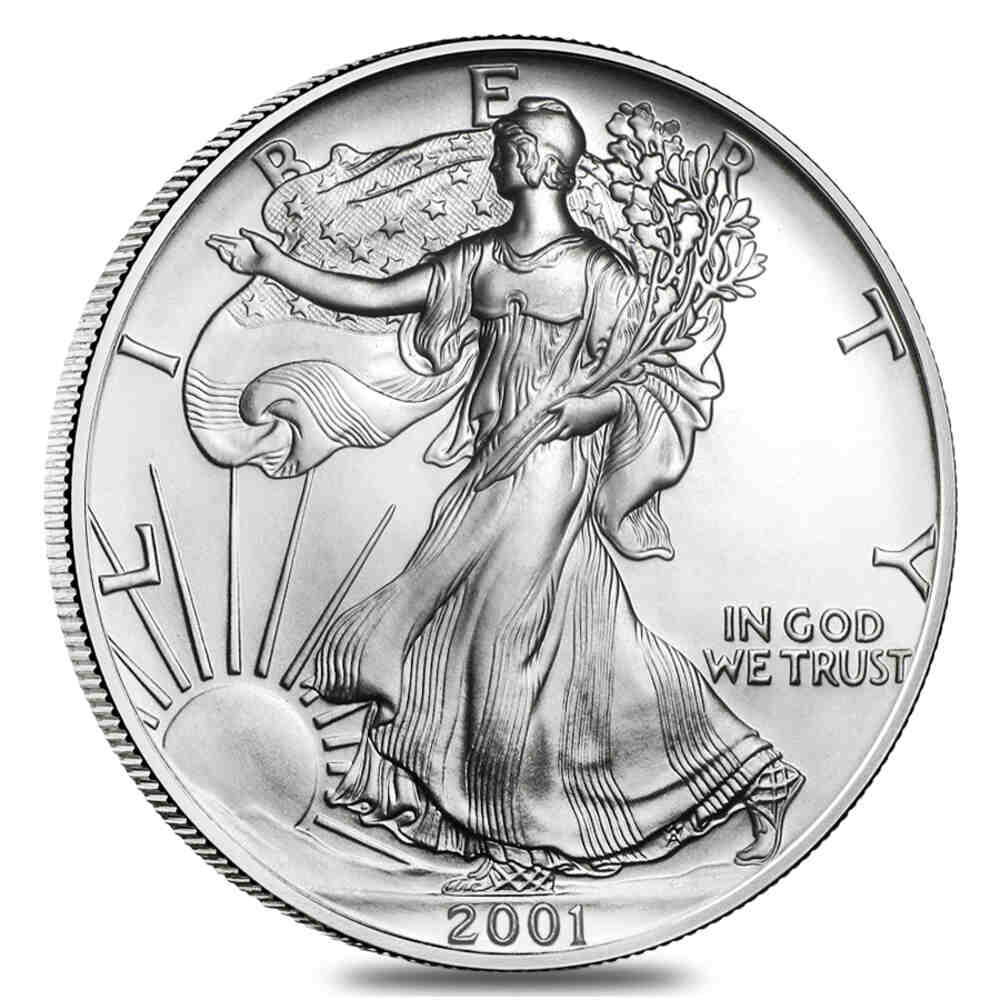 2001 1 oz Silver American Eagle $1 Coin NGC MS 70 thumbnail 3