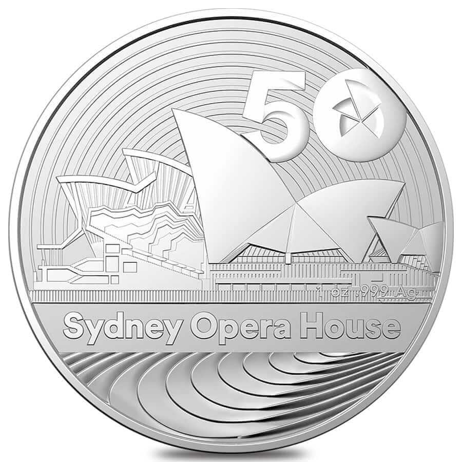 2023 1 oz Silver Sydney Opera House 50th Ann. Coin BU Royal Australian Mint thumbnail 2