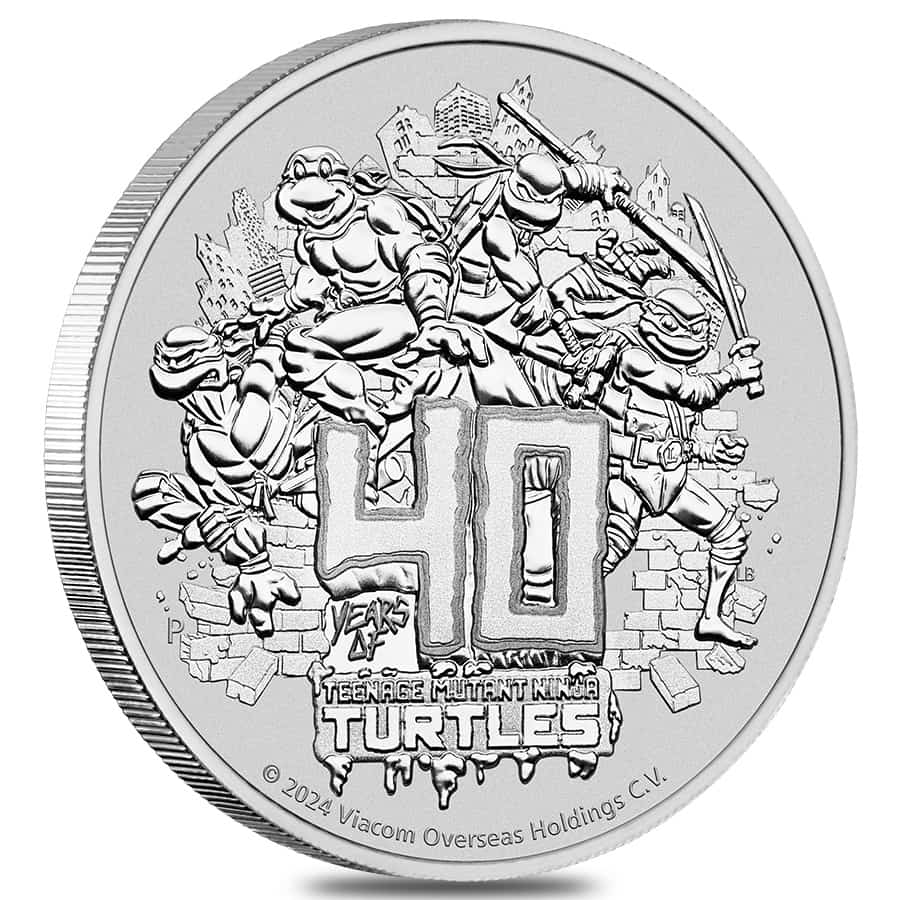 Lot of 20 - 2024 1 oz Tuvalu Teenage Mutant Ninja Turtles™ 40th Ann. Silver Coin BU thumbnail 2