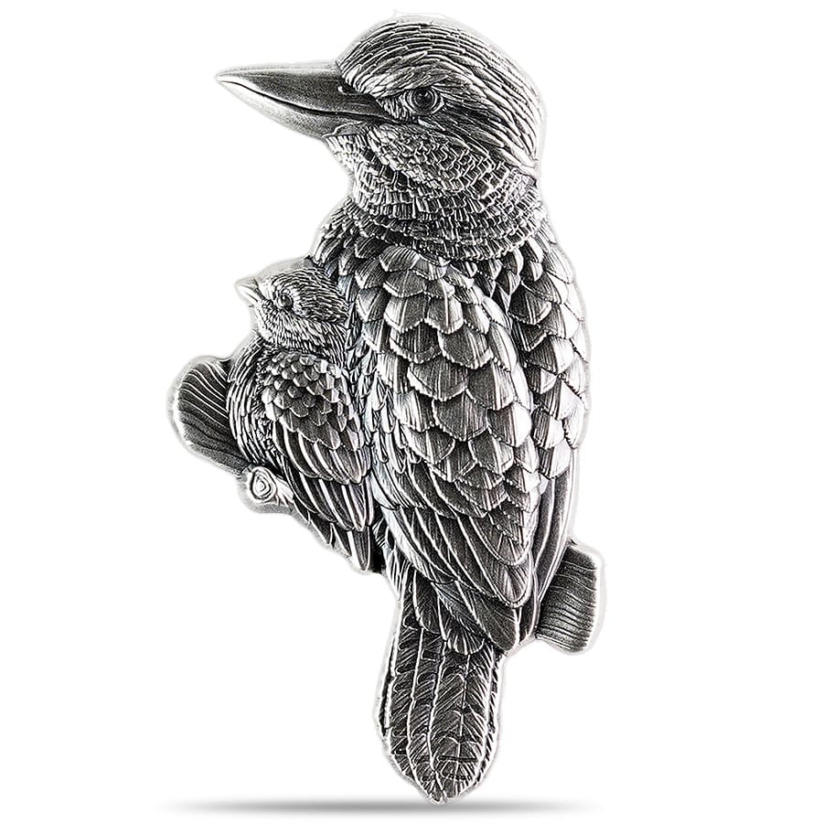 2024 Chad 1 oz Silver Kookaburra Shaped High Relief Coin .999 Fine thumbnail 2