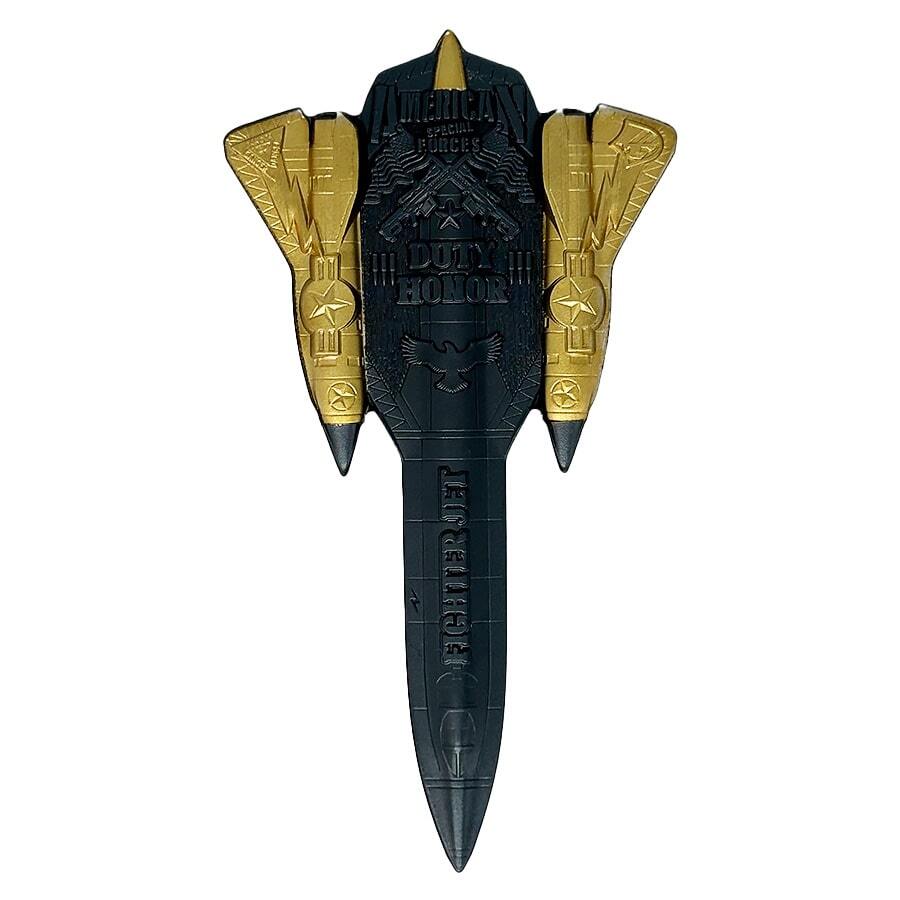 2024 Chad 2 oz Silver Fighter Jet Black & Gold Shaped Coin .999 Fine thumbnail 2
