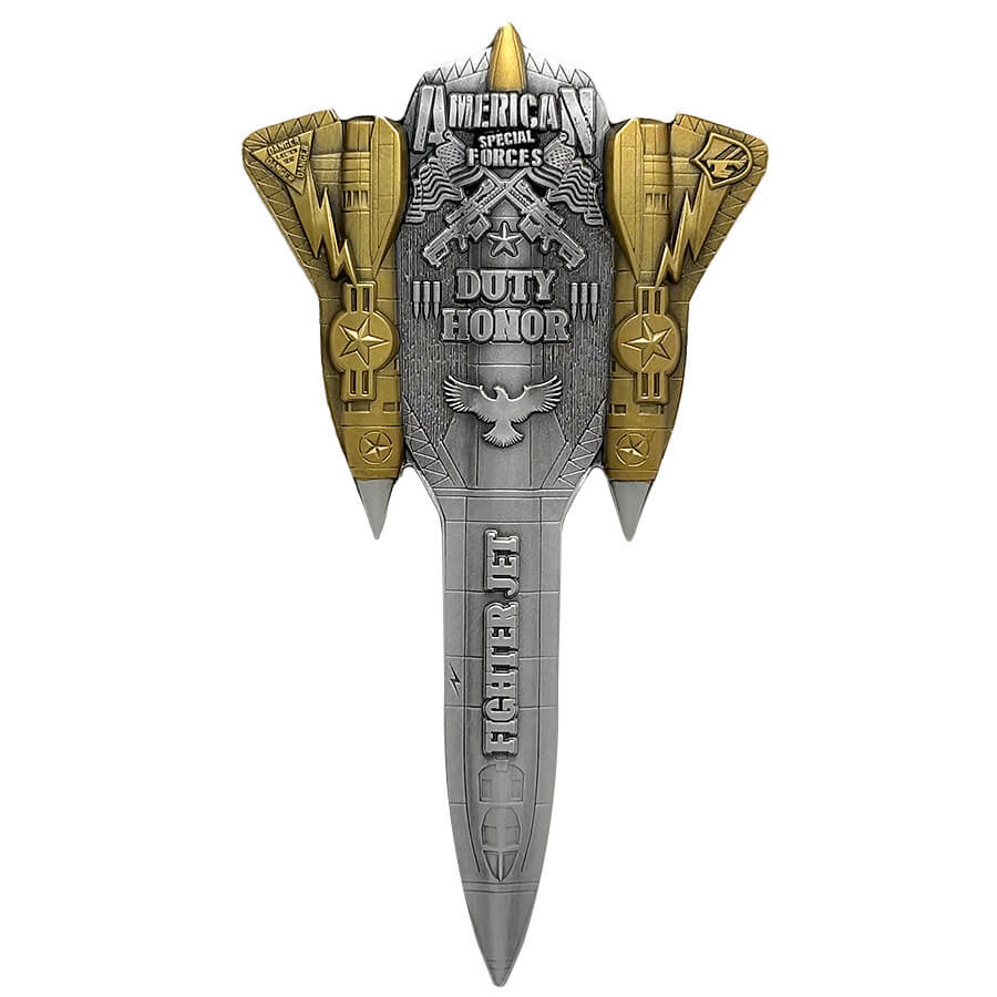 2024 Chad 2 oz Silver Fighter Jet Gilded Shaped Coin .999 Fine thumbnail 2