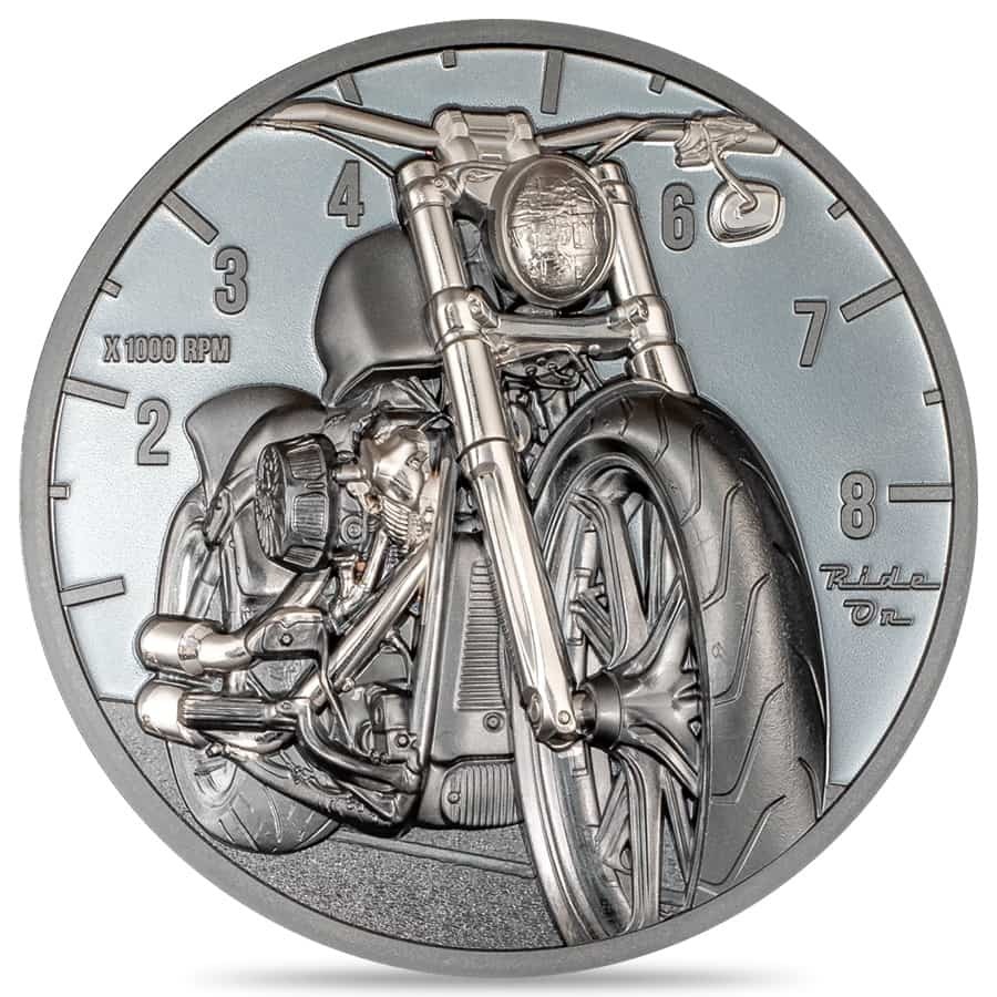 2024 Cook Islands 2 oz Silver The Journey Motorbike Coin thumbnail 2