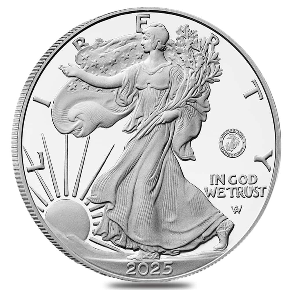 2025-P Marine Corps Privy 1 oz Proof Silver American Eagle PCGS PF 69 FS Philadelphia thumbnail 3