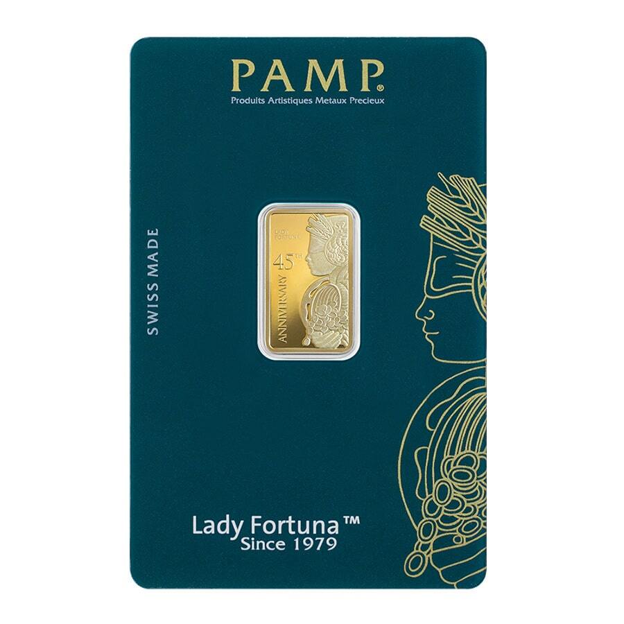5 Gram Gold Bar PAMP Suisse Lady Fortuna 45th Ann (in Assay) thumbnail 2