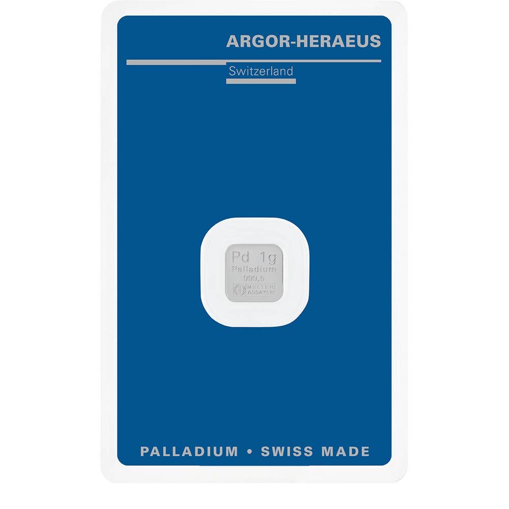1 Gram Palladium Bar - Argor-Heraeus .9995 Fine (in Assay) thumbnail 2