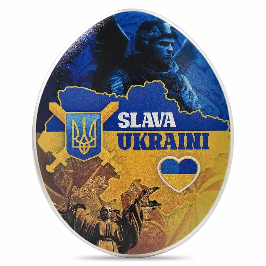 2024 Chad 1 oz Silver Slava Ukraini Pysanky Coin .999 Fine thumbnail 2