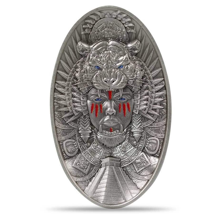 2024 Chad 2 oz Silver Aztec Warrior Queen High Relief Coin .999 Fine thumbnail 2