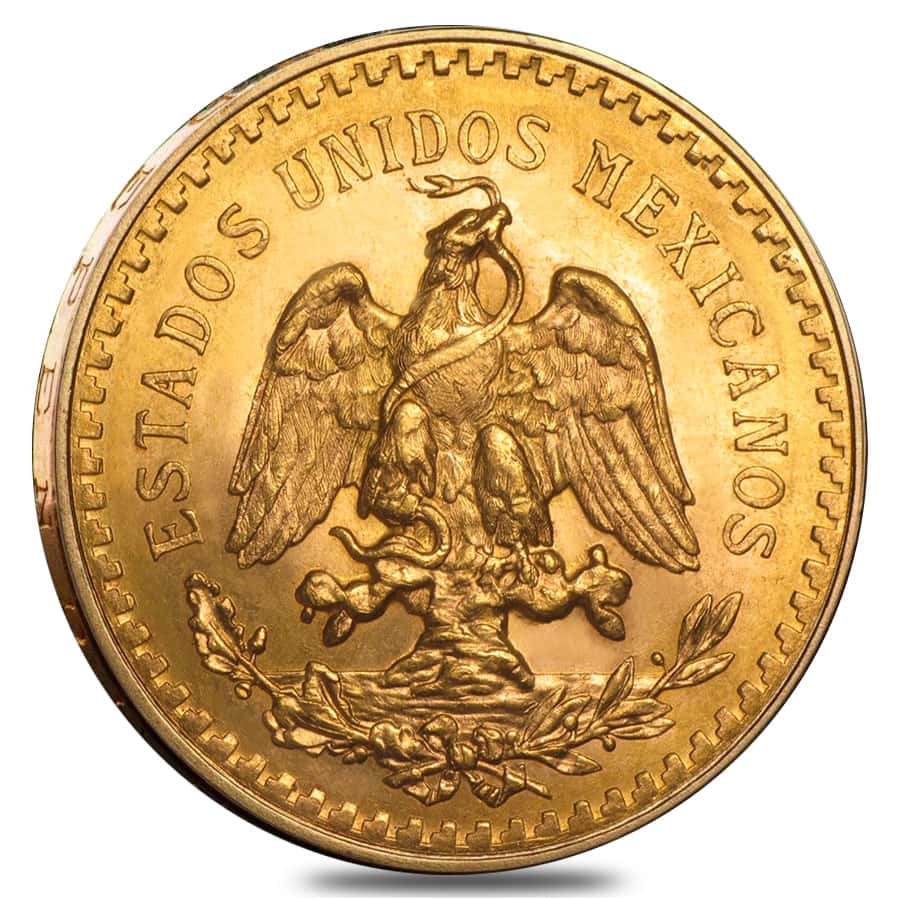 1945 Mexico 50 Pesos Gold Coin AU/BU thumbnail 2