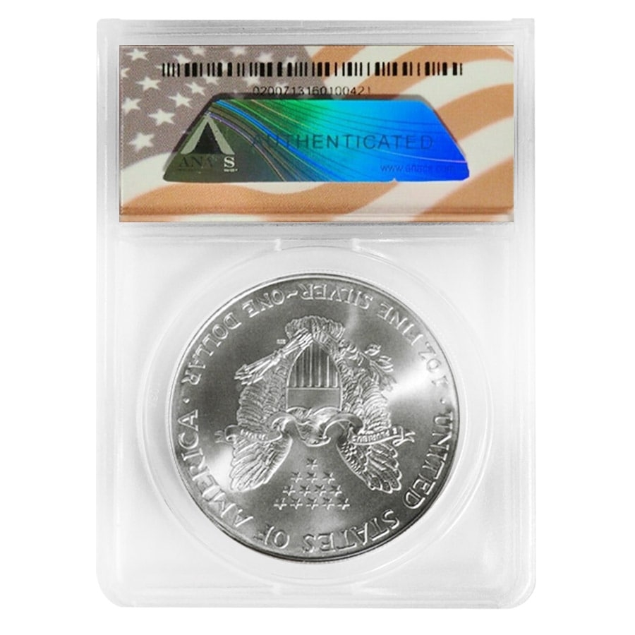 1 oz Silver American Eagle ANACS MS 70 (Random Year) thumbnail 3