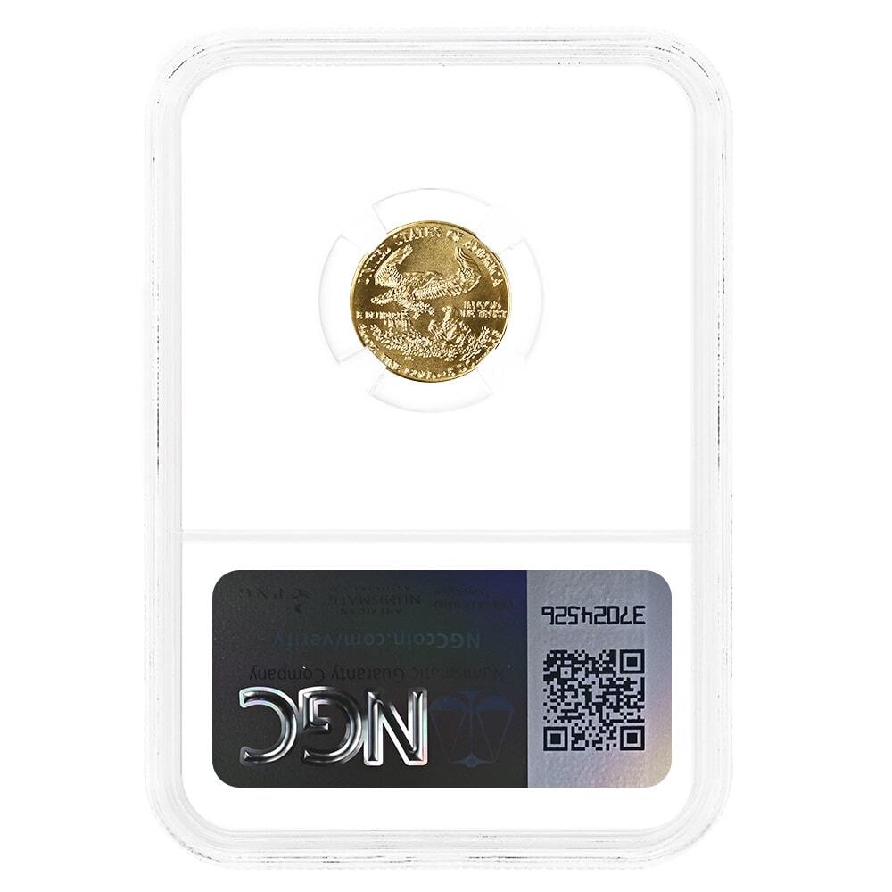 1989 1/10 oz $5 Gold American Eagle NGC MS 70 thumbnail 2