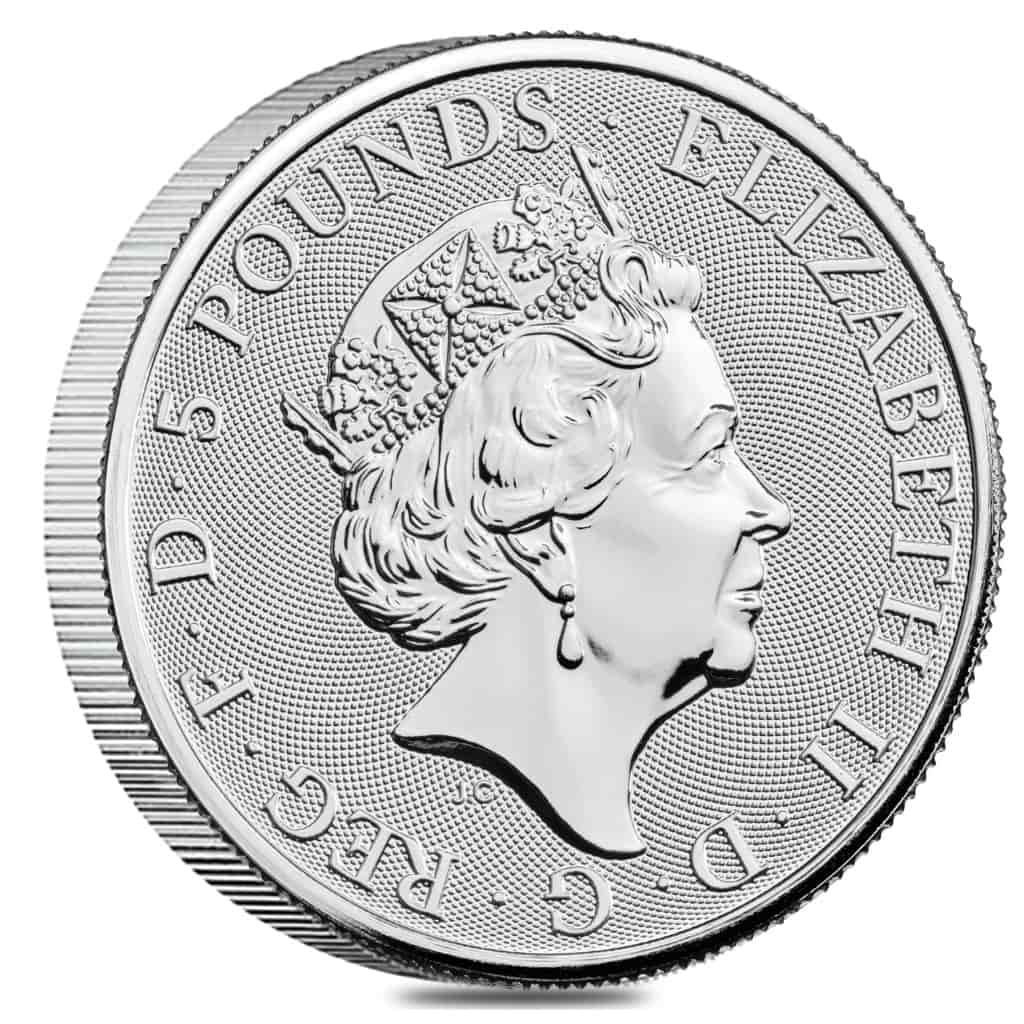 Tube of 10 - 2023 Great Britain 2 oz Silver The Tudor Beasts Yale of Beaufort Coin .9999 Fine BU (Roll, Lot of 10) thumbnail 3
