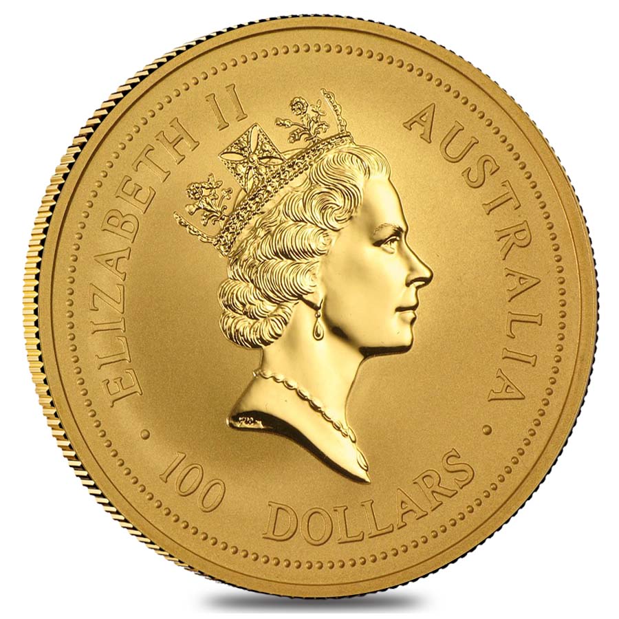 1996 1 oz $100 Gold Lunar Year of the Rat Australia Perth Mint Series I BU (In Cap) thumbnail 2