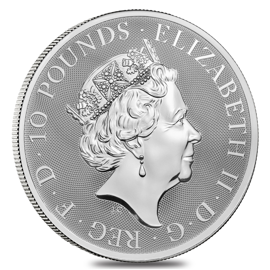 2018 Great Britain 10 oz Silver Queen's Beasts (Griffin) Coin .9999 Fine BU In Cap thumbnail 2