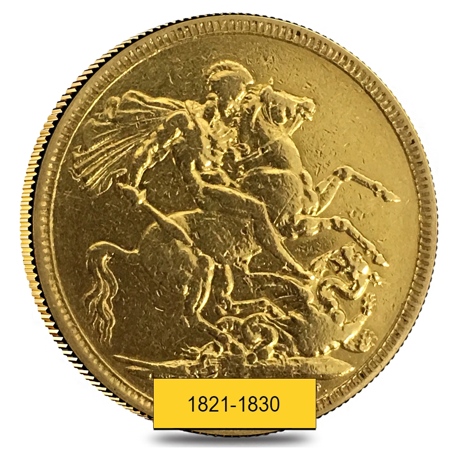 1821-1830 British Gold Sovereign George IV (Abrasions) thumbnail 2