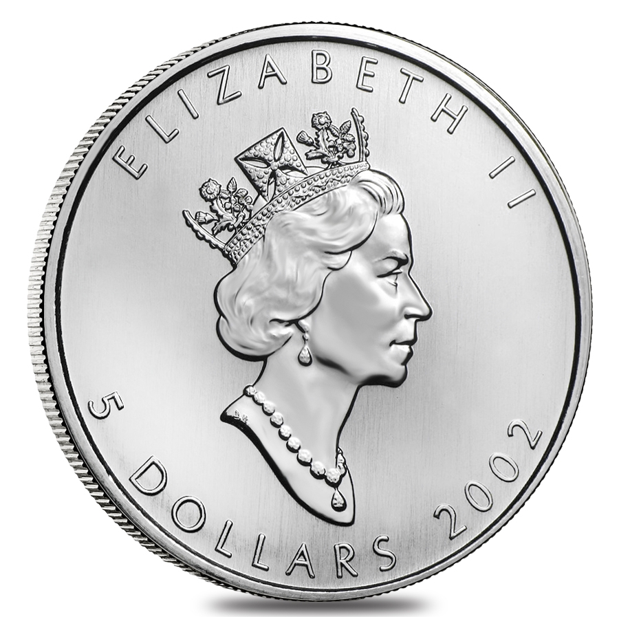 2002 1 oz Silver Canadian Maple Leaf .9999 Fine $5 Coin BU (Sealed) thumbnail 2
