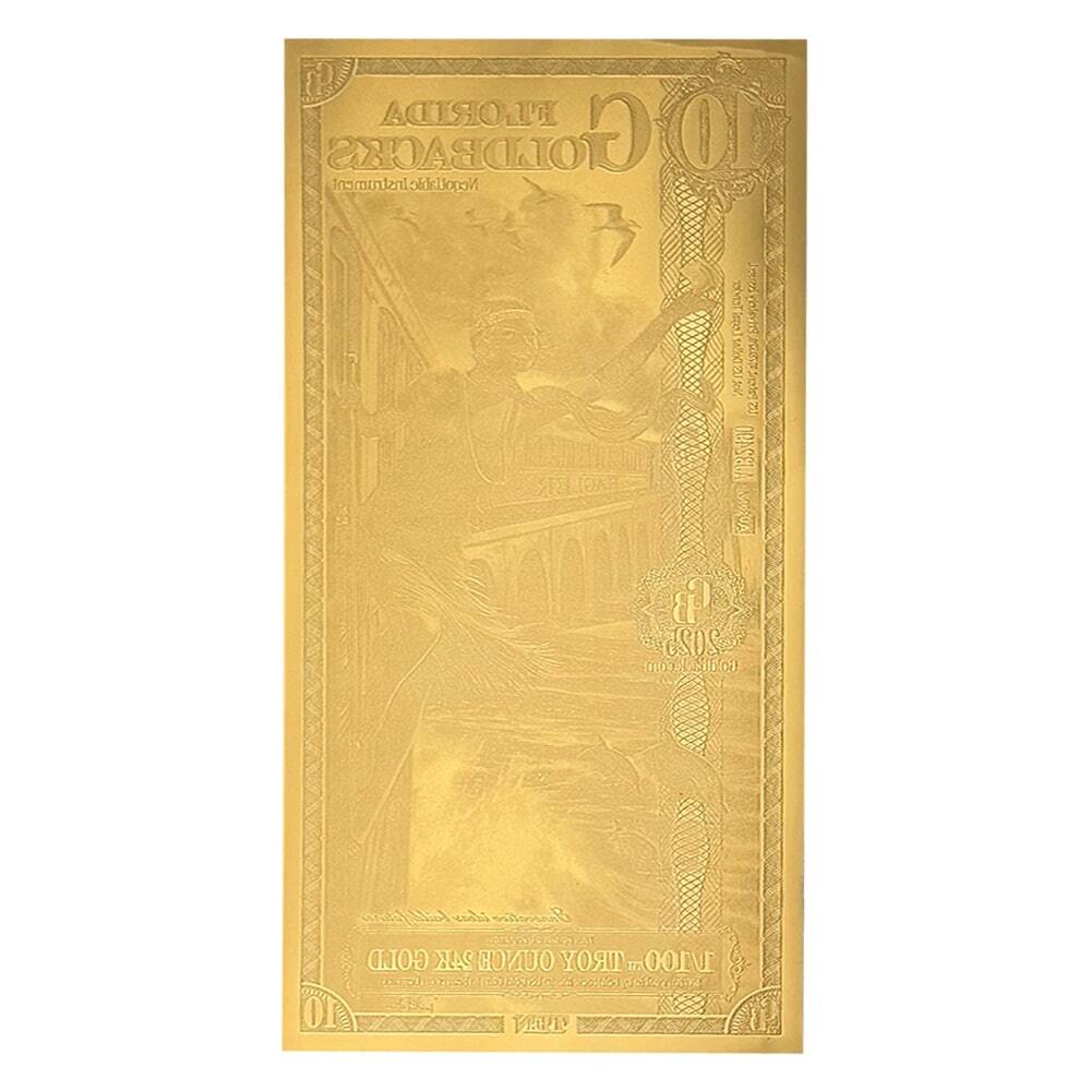 10 Florida Goldback 1/100 oz 24K Gold Foil Aurum Note thumbnail 2