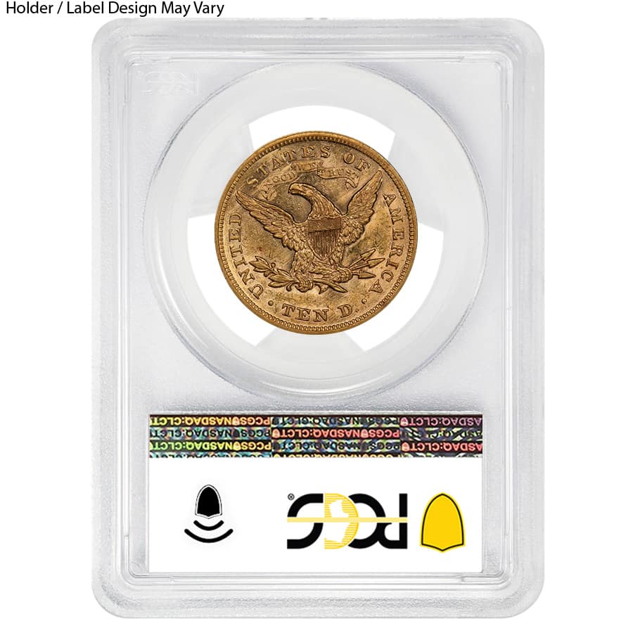 $10 Liberty Head Gold Eagle PCGS MS 60 (Random Year) thumbnail 2