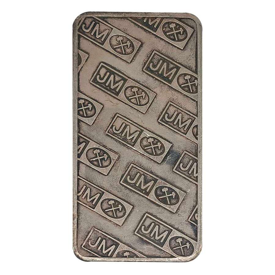 10 oz Johnson Matthey Silver Bar (3 Full Logos Reverse) thumbnail 2