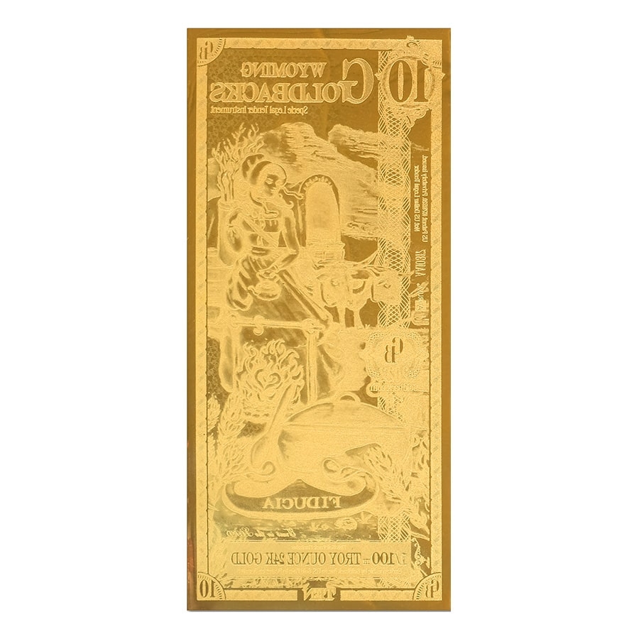 10 Wyoming Goldback 1/100 oz 24K Gold Foil Aurum Note thumbnail 2