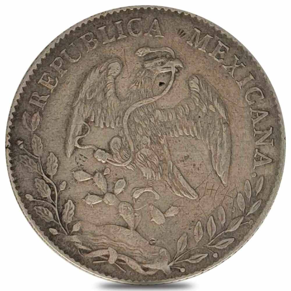1825-1897 Mexico 8 Reales Cap & Rays Silver Coin Avg Circ (Random) thumbnail 2